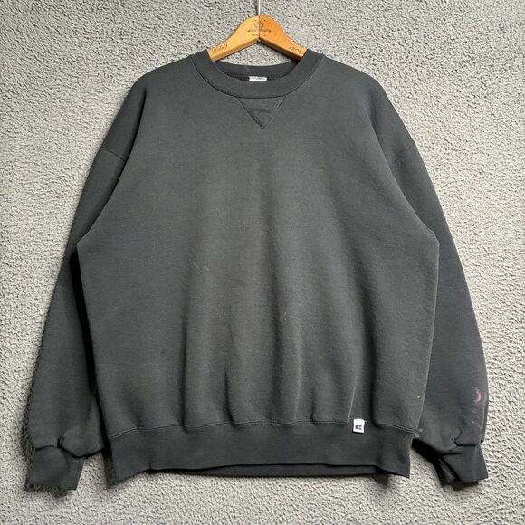 Vintage Russell Athletic Sweatshirt Mens XL Black Crewneck Fleece USA Made - Picture 13 of 15